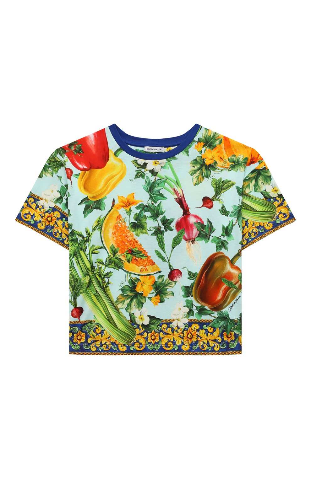 Хлопковая футболка Dolce & Gabbana L5JTHX/G7I0W/8-14