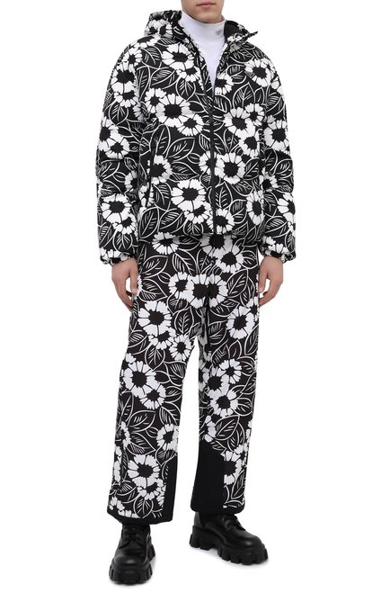 Мужские утепленные брюки PRADA черно-белого цвета, арт. SPH199-10QT-F0967-212 | Фото 2 (Материал внешний: Синтетический материал; Кросс-КТ: другое; Стили: Спорт-шик)