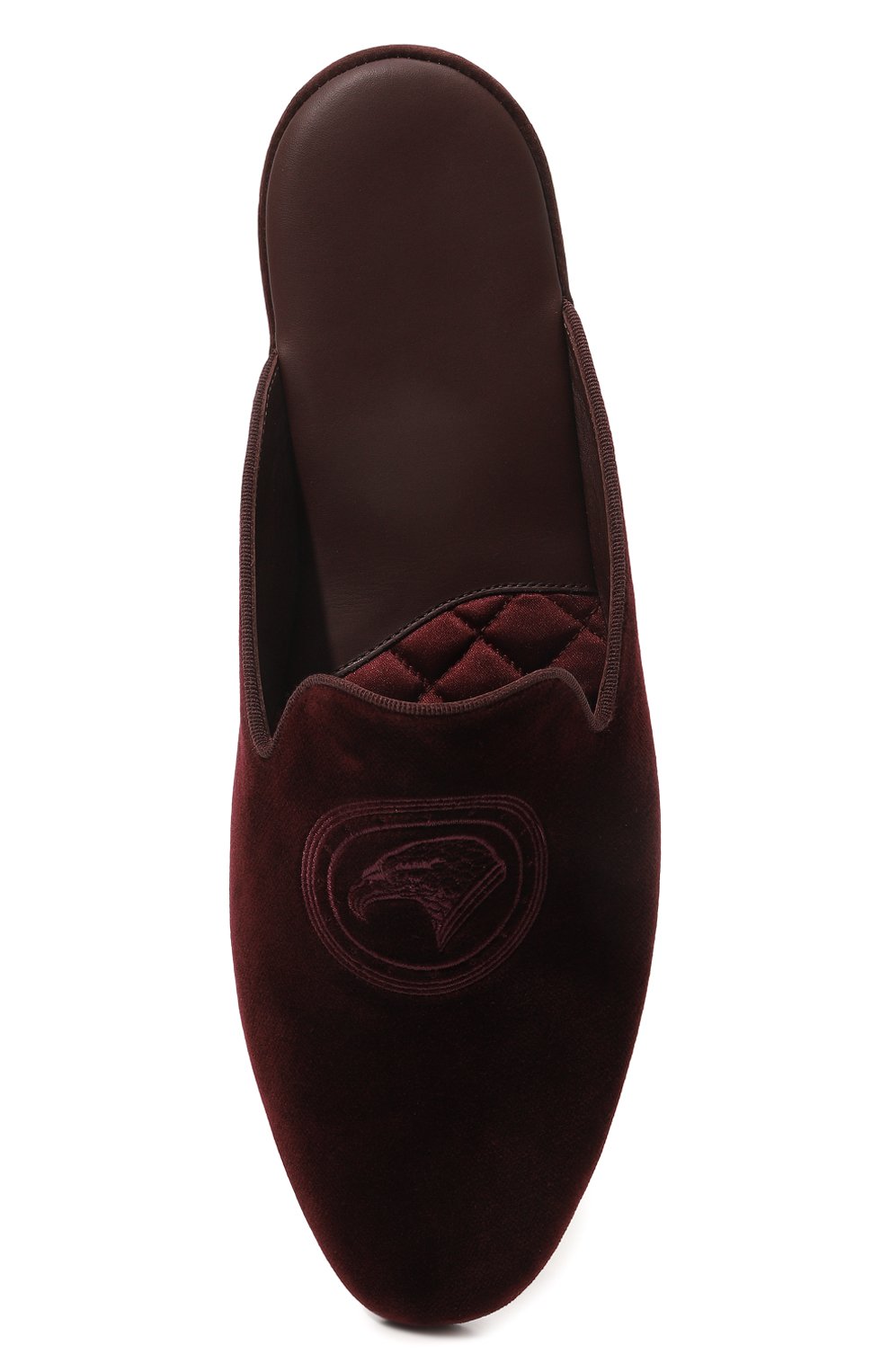 Мужского текстильные домашние туфли STEFANO RICCI бордового цвета, арт. UL01_P744/VLTSVT | Фото 6 (Материал внешний: Текстиль; Материал внутренний: Натуральная кожа; Мужское Кросс-КТ: тапочки-обувь)