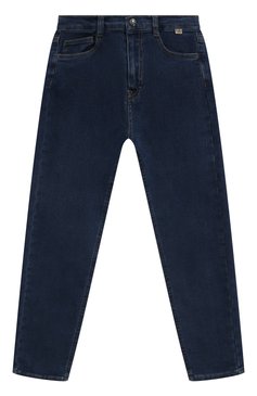 Детские джинсы IL GUFO темно-синего цвета, арт. A23PL388J0039/10A-14A | Фото 1 (Детали: Однотонный; Материал сплава: Проставлено; Нос: Не проставлено; Материал внешний: Хлопок)