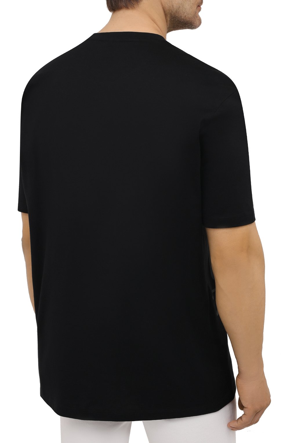 Мужская хлопковая футболка PAUL&SHARK черного цвета, арт. 21411069/C00/3XL-6XL | Фото 4 (Принт: С принтом; Длина (для топов): Удлиненные; Материал сплава: Проставлено; Материал внешний: Хлопок; Драгоценные камни: Проставлено; Размерность: Маломерит; Стили: Кэжуэл)