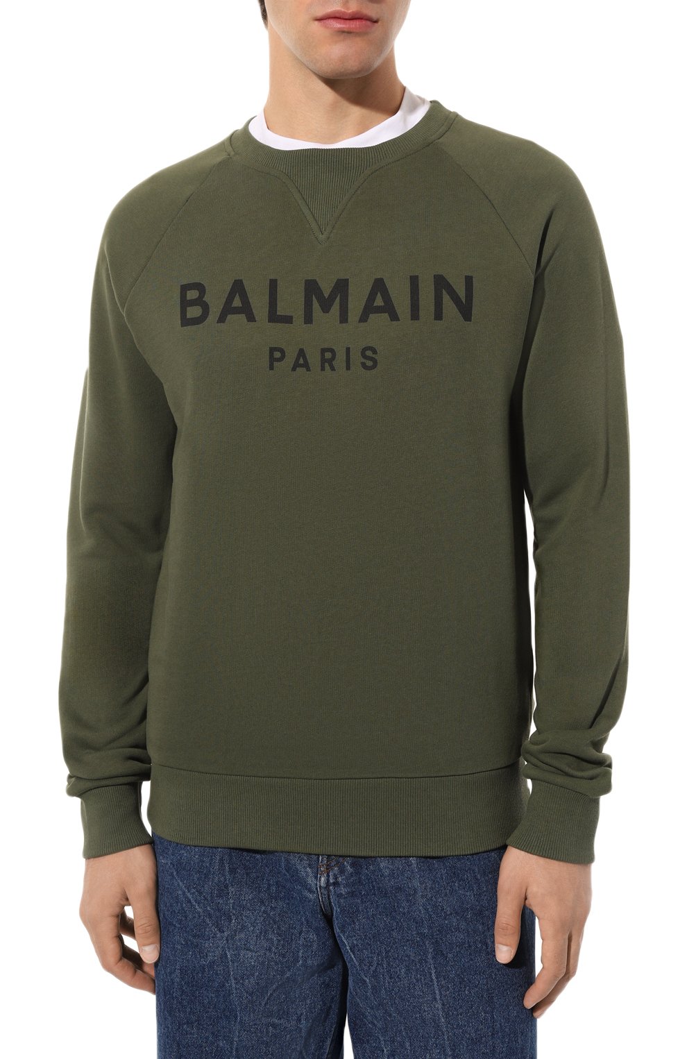 Хлопковый свитшот Balmain  WH0JQ005B151 Фото 3