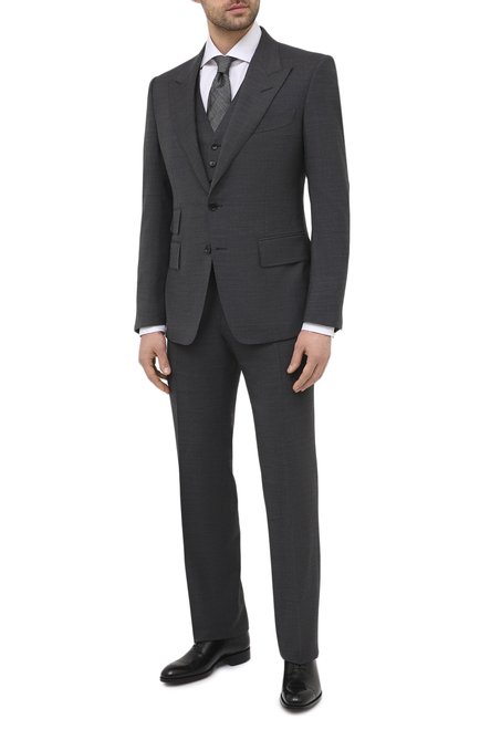 Мужской шерстяной костюм-тройка TOM FORD темно-серого цвета по цене 483500 руб., арт. 911R21/31AL43 | Фото 1