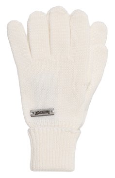 Детские шерстяные перчатки IL TRENINO белого цвета, арт. CL-4055/J | Фото 1 (Материал: Текстиль, Шерсть; Материал сплава: Проставлено; Нос: Не проставлено)