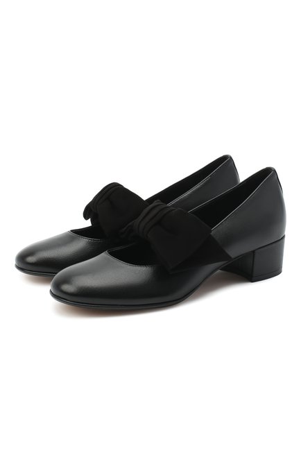Детские кожаные туфли MISSOURI черного цвета по цене 22650 руб., арт. 78056N/31-34 | Фото 1