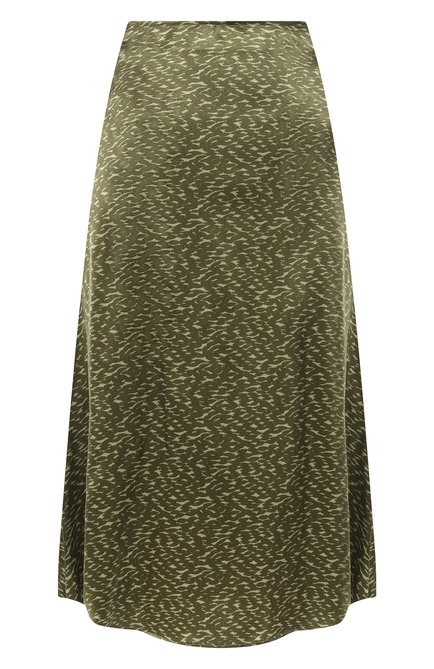Женская шелковая юбка KITON зеленого цвета, арт. D55204K0978C | Фото 1 (Длина Ж (юбки, платья, шорты): Миди; Материал внешний: Шелк; Материал сплава: Проставлено; Драгоценные камни: Проставлено)