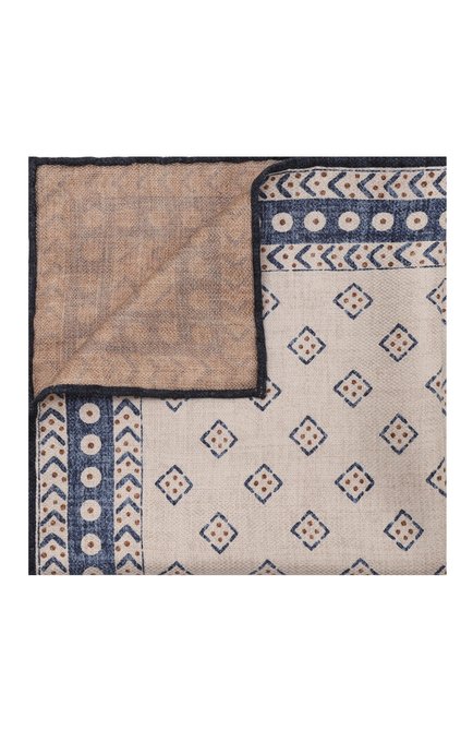 Мужской шелковый платок BRUNELLO CUCINELLI синего цвета, арт. MV8680091 | Фото 1 (Материал: Текстиль, Шелк)