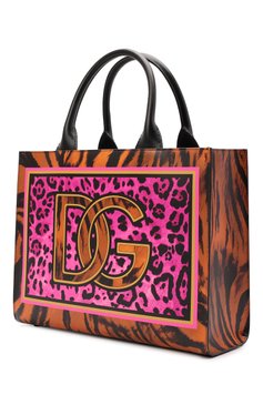 Женский сумка-тоут dg daily DOLCE & GABBANA разноцветного цвета, арт. BB7023/B5937 | Фото 4 (Сумки-технические: Сумки-шопперы; Материал: Натуральная кожа; Размер: large)