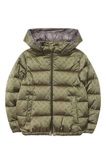 Детского пуховая куртка HERNO зеленого цвета, арт. PI0093B/12289/4A-8A | Фото 1 (Материал внешний: Синтетический материал; Рукава: Длинные; Материал подклада: Синтетический материал; Мальчики Кросс-КТ: Пуховик-верхняя одежда; Материал утеплителя: Пух и перо; Кросс-КТ: Сезон: зима; Ростовка одежда: 8 лет | 128 см)