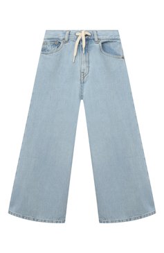 Детские джинсы MM6 голубого цвета, арт. M60209-MM00J | Фото 1 (Детали: На резинке; Материал внешний: Хлопок)