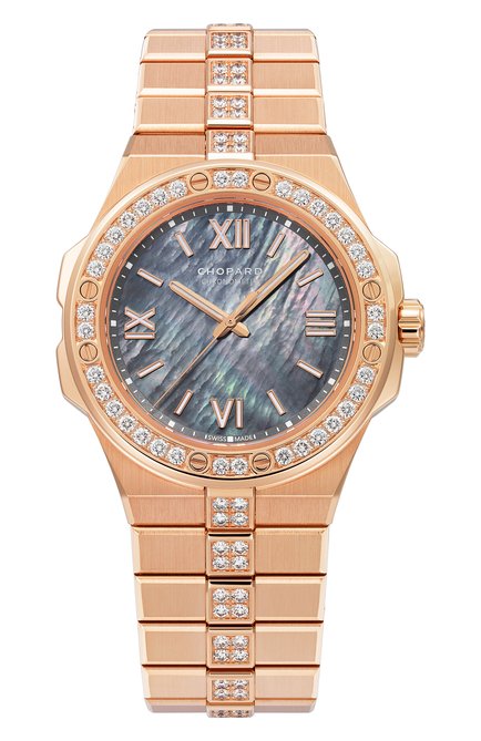Женские часы alpine eagle CHOPARD бесцветного цвета, арт. 295370-5003 | Фото 1 (Материал корпуса: Розовое золото; Цвет циферблата: Перламутровый; Механизм: Автома т)