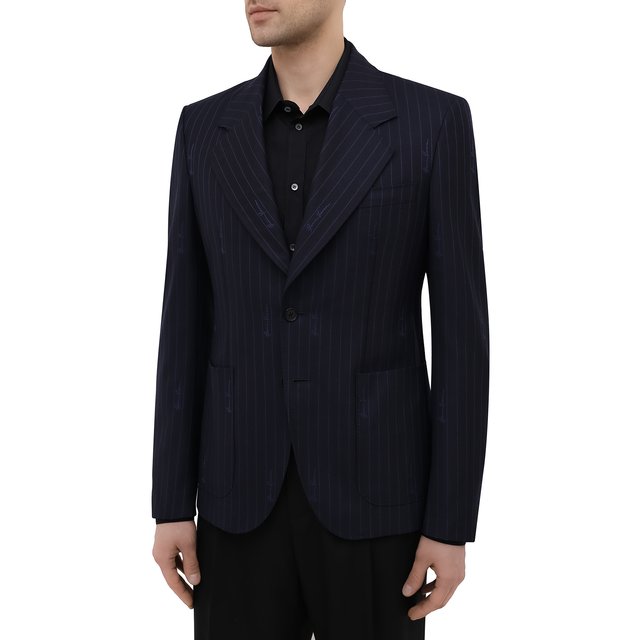 Пиджак из шерсти и хлопка Versace A88820/1F01181 Фото 3