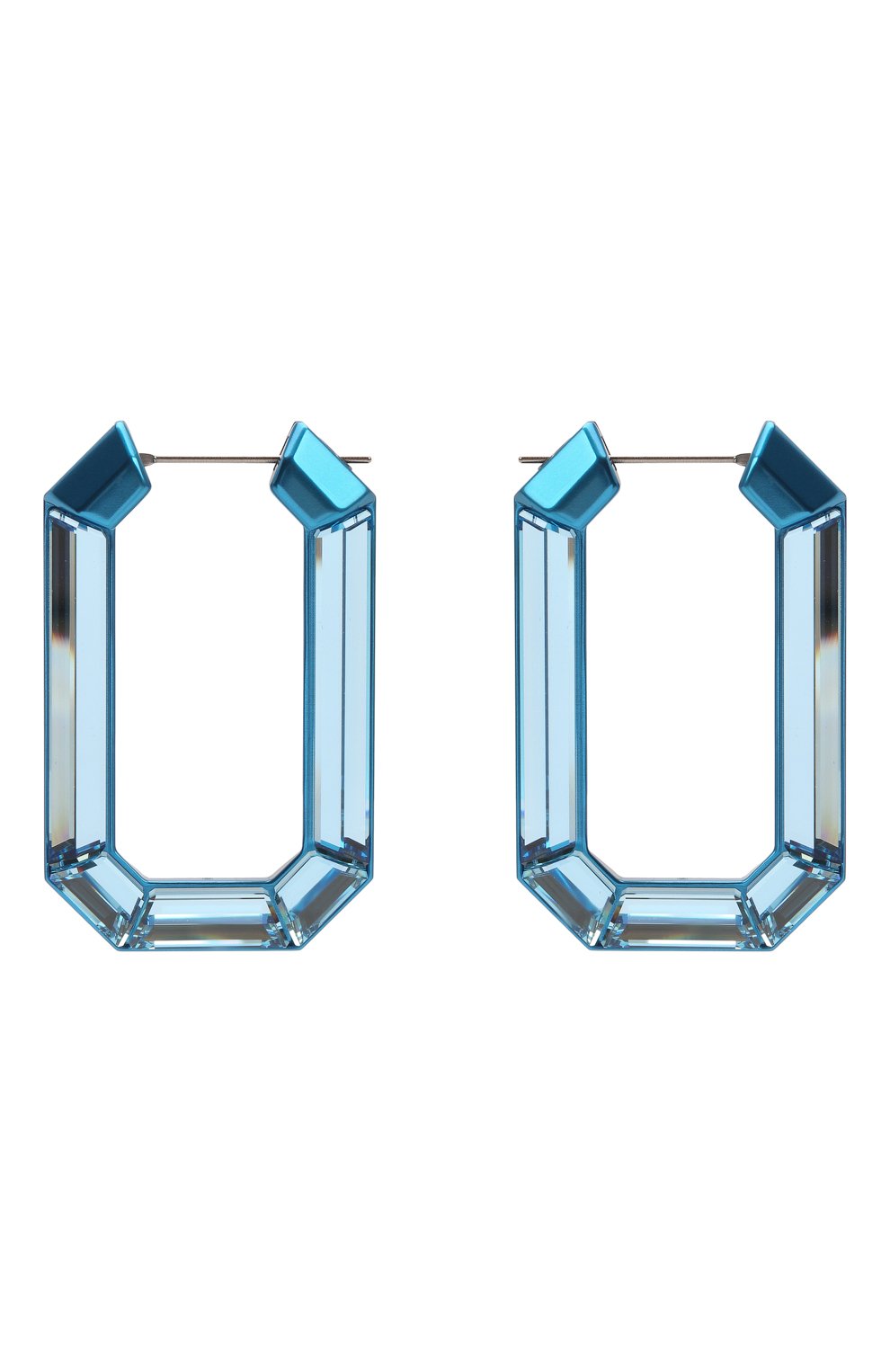 Женские серьги-кольца lucent SWAROVSKI голубого цвета, арт. 5633950 | Фото 1 (Материал: Кристаллы, Металл)
