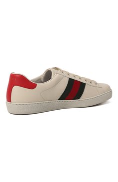 Мужские кожаные кеды ace gucci x freya hartas GUCCI кремвого цвета, арт. 659219 1XG60 | Фото 5 (Стили: Классический; Материал утеплителя: Без утеплителя; Подошва: Плоская)