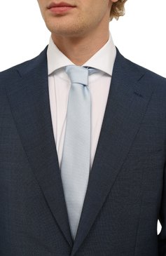 Мужской шелковый галстук VAN LAACK светло-голубого цвета, арт. LER0Y/K04264 | Фото 2 (Материал: Текстиль, Шелк; Принт: Без принта; Материал сплава: Проставлено; Нос: Не проставлено)