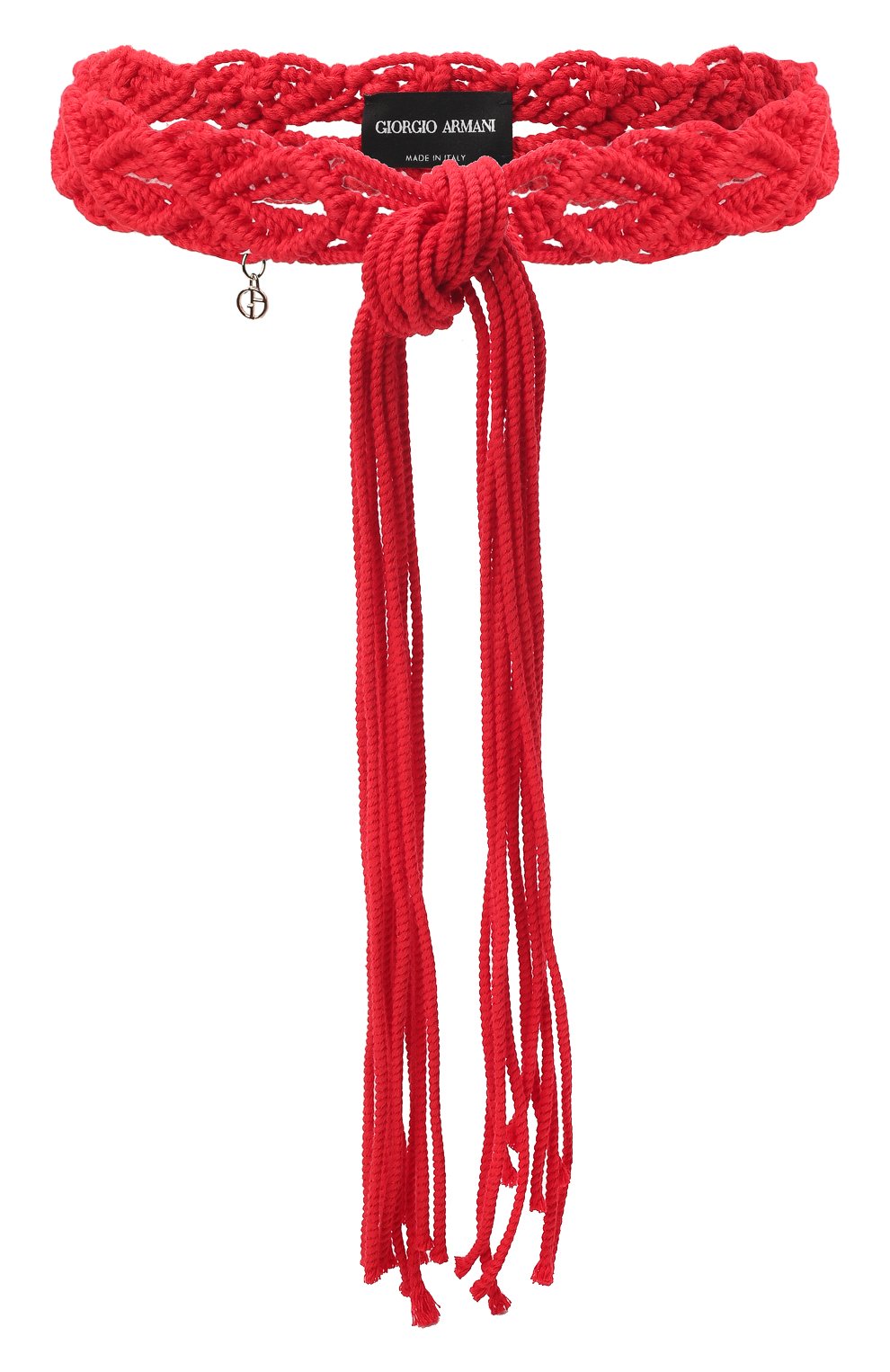Женский текстильный пояс GIORGIO ARMANI красного цвета, арт. Y1I303/YRG4Y | Фото 1 (Материал: Текстиль; Материал сплава: Проставлено; Нос: Не проставлено)