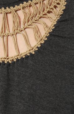 Женская водолазка из шерсти и хлопка DRIES VAN NOTEN серого цвета, арт. 231-011228-6715 | Фото 5 (Женское Кросс-КТ: Водолазка-одежда; Материал внешний: Шерсть; Рукава: Длинные; Длина (для топов): Стандартные; Материал сплава: Проставлено; Драгоценные камни: Проставлено; Стили: Кэжуэл)
