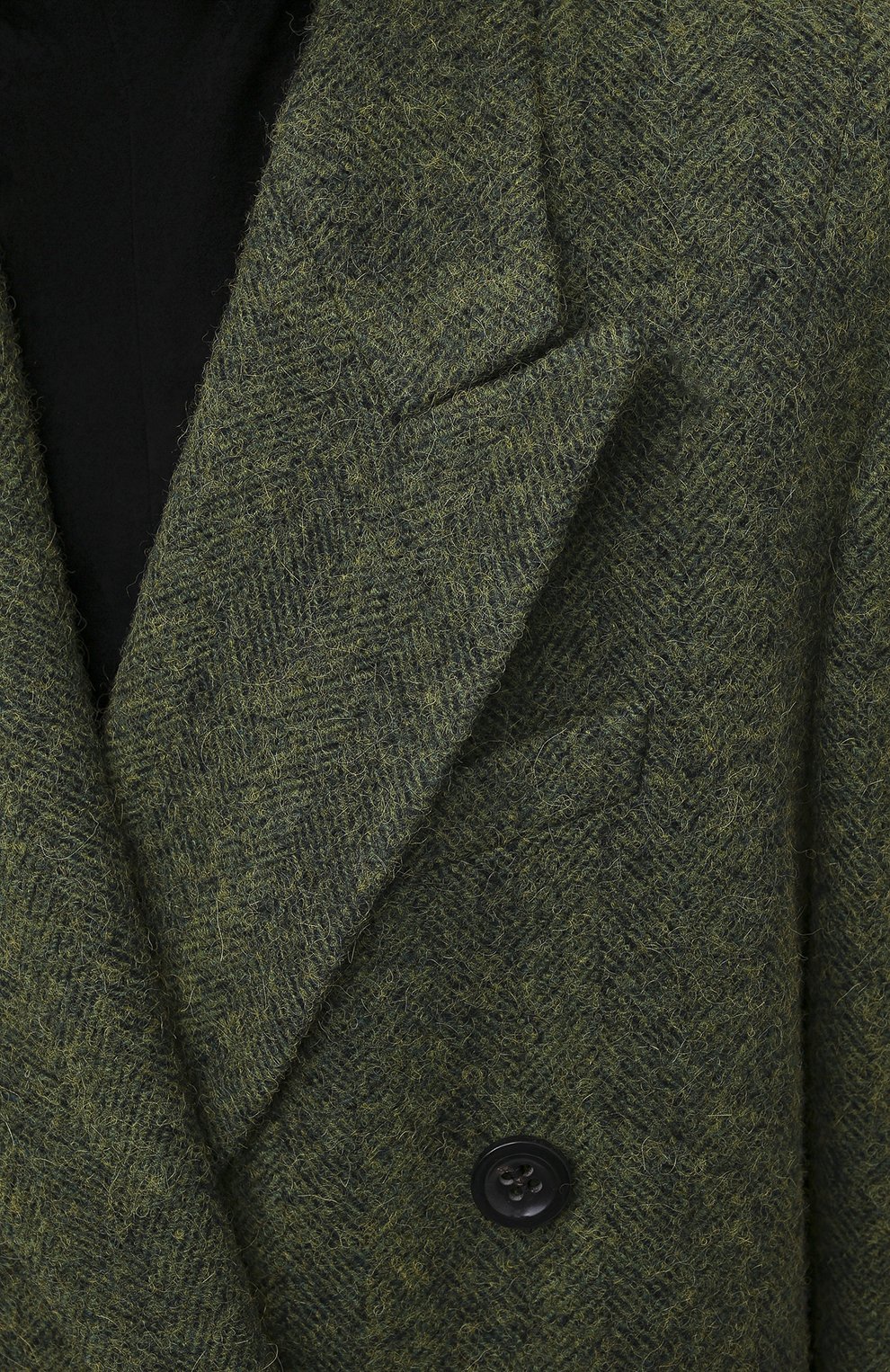 Женское шерстяное пальто DRIES VAN NOTEN зеленого цвета, арт. 202-10225-1260 | Фото 5 (Материал внешний: Шерсть; Рукава: Длинные; Стили: Классический; Длина (верхняя одежда): Длинные; 1-2-бортные: Двубортные; Материал подклада: Купро)