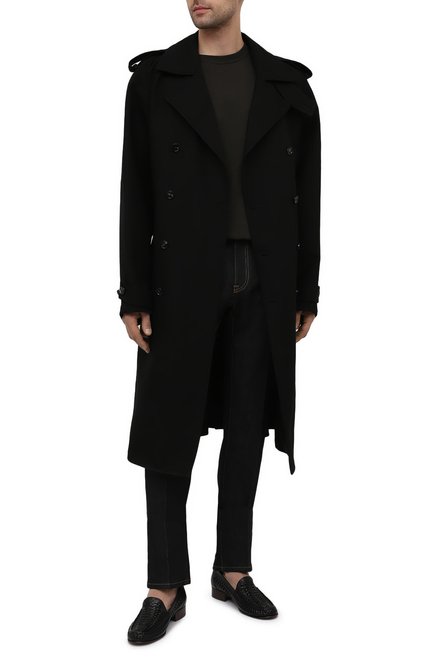 Мужские кожаные лоферы swann SAINT LAURENT черного цвета, арт. 649028/20200 | Фото 2 (Материал внутренний: Натуральная кожа; Материал внешний: Кожа; Стили: Кэжуэл)