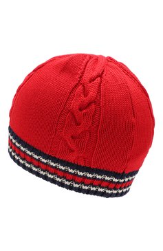 Детского хлопковая шапка MONCLER красного цвета, арт. F1-954-9Z700-20-V9072 | Фото 2 (Материал: Текстиль, Хлопок; Статус проверки: Проверена категория)