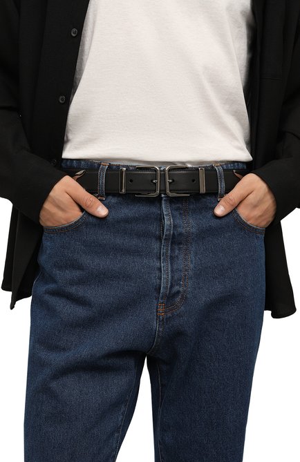 Мужской кожаный ремень DOLCE & GABBANA черного цвета, арт. BC4842/AP599 | Фото 2 (Материал сплава: Проставлено; Нос: Не проставлено; Материал: Натуральная кожа; Случай: Повседневный)