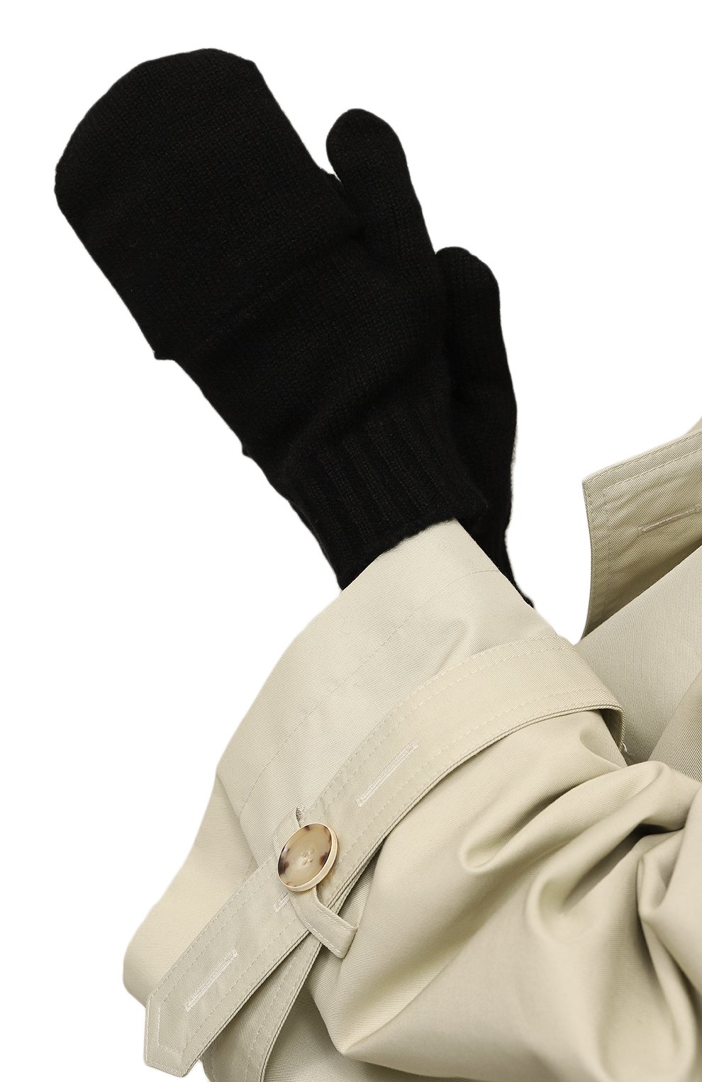 Женские варежки-перчатки из кашемира TEGIN черного цвета, арт. 1928-9907 | Фото 2 (Материал: Текстиль, Кашемир, Шерсть; Материал сплава: Проставлено; Нос: Не проставлено; Женское Кросс-КТ: варежки)