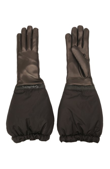 Женские перчатки GIORGIO ARMANI черного цвета, арт. 794239/1A216 | Фото 2 (Материал: Натуральная кожа)