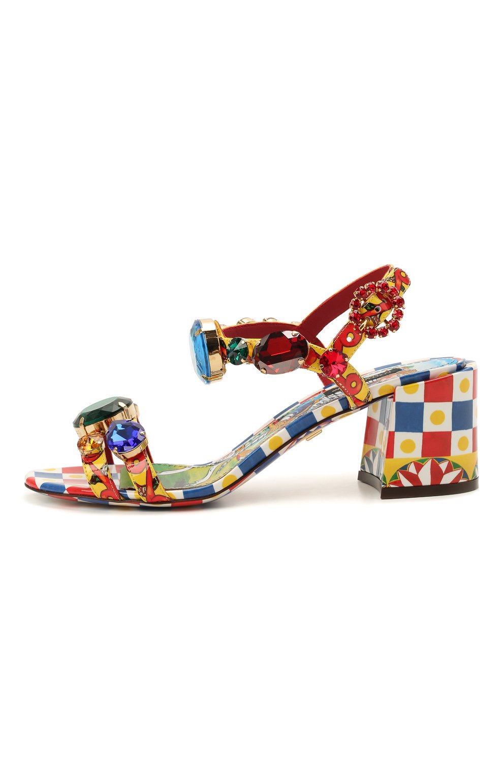 Женские разноцветные кожаные босоножки keira DOLCE & GABBANA купить в ...