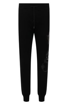 Мужские хлопковые джоггеры RH45 черного цвета, арт. JP09-I | Фото 1 (Длина (брюки, джинсы): Стандартные; Материал внешний: Хлопок; Стили: Спорт-шик; Силуэт М (брюки): Джоггеры)