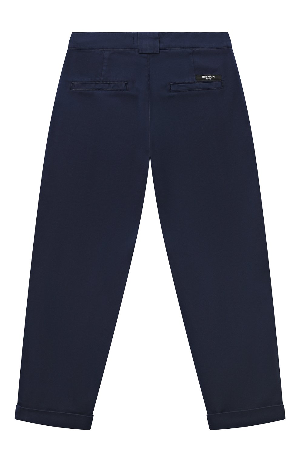 Детские хлопковые брюки BALMAIN синего цвета, арт. BS6S80 | Фото 2 (Случай: Повседневный; Материал сплава: Проставлено; Нос: Не проставлено; Материал внешний: Хлопок)