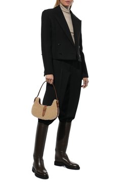 Женская сумка fermoir SAINT LAURENT коричневого цвета, арт. 672615/29X3W | Фото 3 (Материал: Натуральный мех; Сумки-технические: Сумки top-handle; Размер: small)