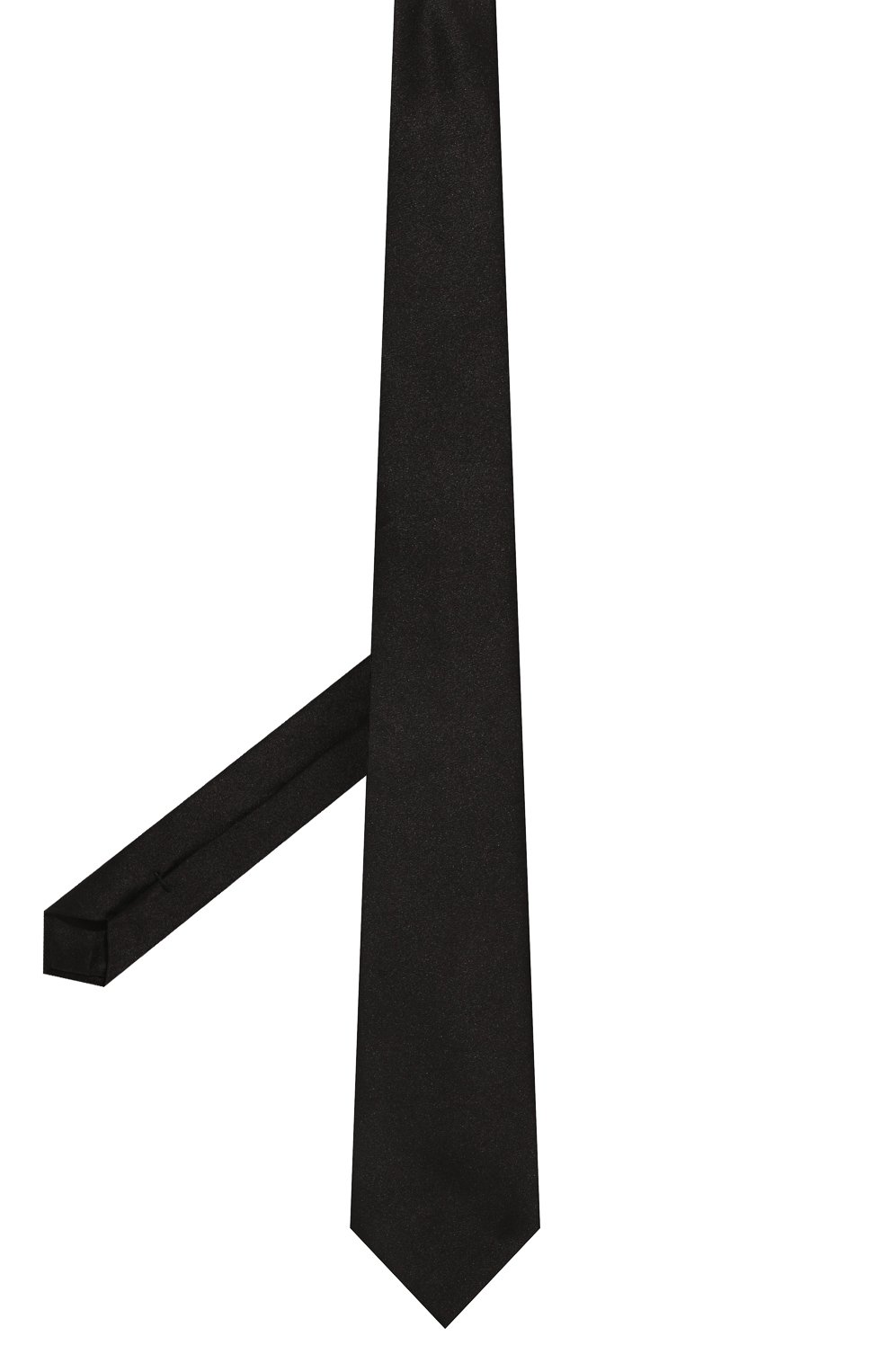 Мужской шелковый галстук GIORGIO ARMANI черного цвета, арт. 360054/8P998 | Фото 3 (Материал: Текстиль, Шелк; Принт: Без принта; Материал сплава: Проставлено; Нос: Не проставлено)