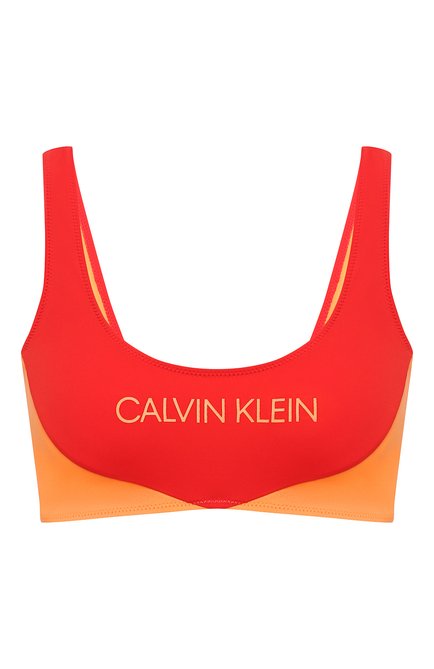 Женский бра-бандо CALVIN KLEIN красного цвета, арт. KW0KW00839 | Фото 1 (Материал внешний: Синтетический материал; Женское Кросс-КТ: Раздельные купальники)