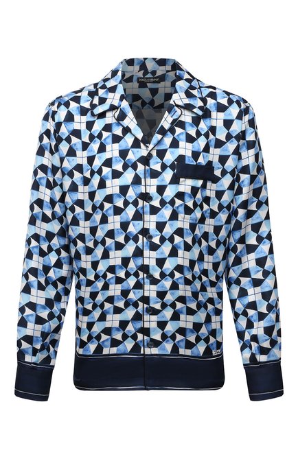 Мужская шелковая сорочка DOLCE & GABBANA синего цвета по цене 153500 руб., арт. G5GY4T/FI1VC | Фото 1
