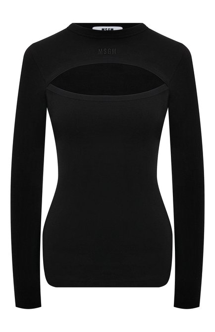Женский хлопковый пуловер MSGM черного цвета по цене 31900 руб., арт. 3541MDM83/237794 | Фото 1