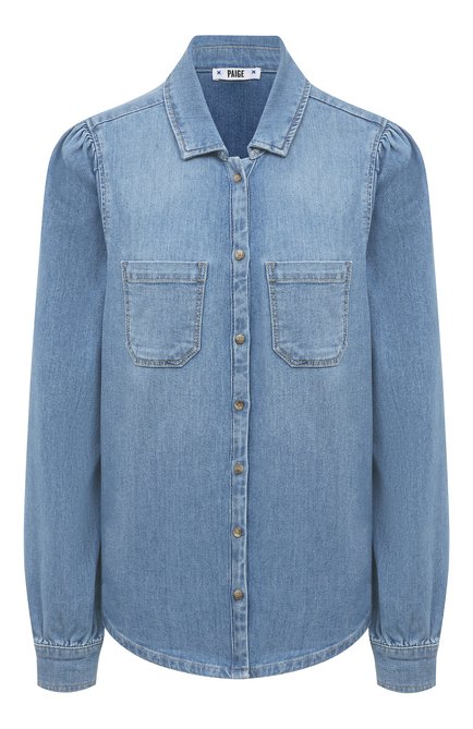 Женская джинсовая рубашка PAIGE голубого цвета по цене 39250 руб., арт. 8364I68-8826 | Фото 1