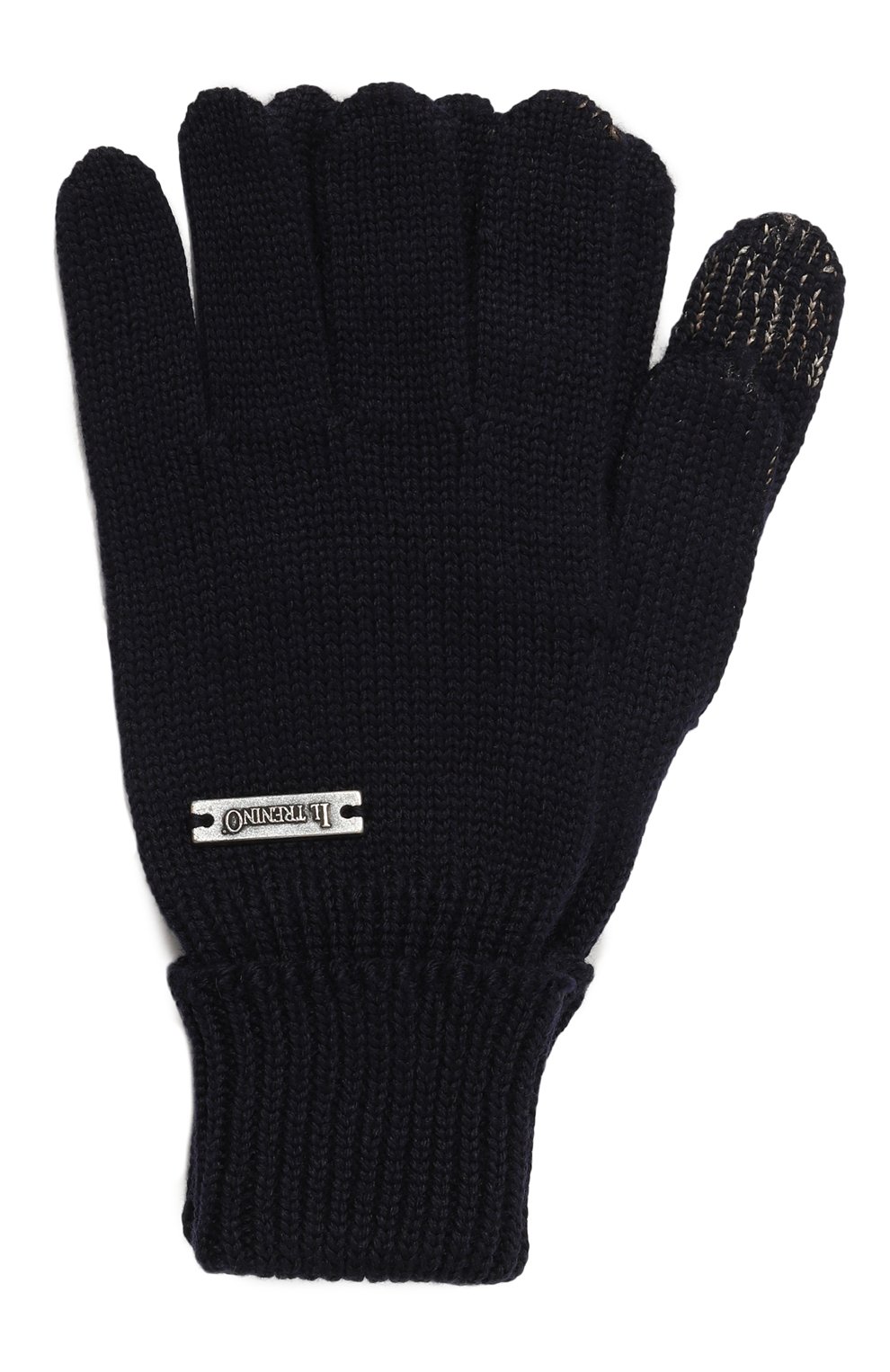 Детские шерстяные перчатки IL TRENINO темно-синего цвета, арт. CL-4056/J | Фото 1 (Материал: Текстиль, Шерсть; Материал сплава: Проставлено; Нос: Не проставлено)