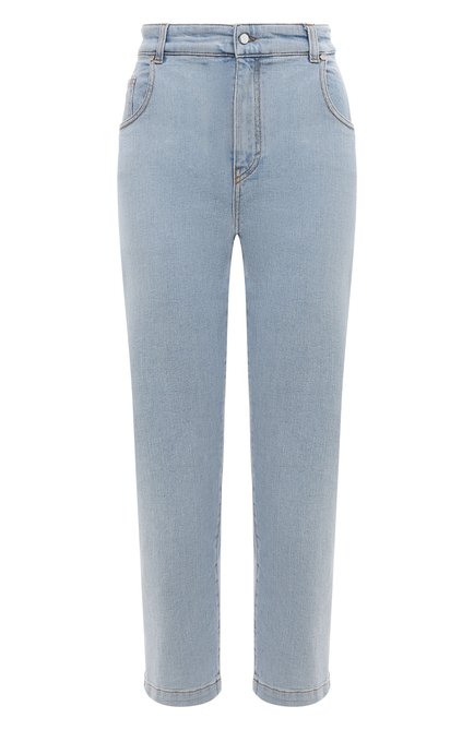Женские джинсы KITON голубого цвета, арт. DJ56103K0900D | Фото 1 (Длина (брюки, джинсы): Стандартные; Драгоценные камни: Проставлено; Материал внешний: Хлопок; Материал сплава: Проставлено)