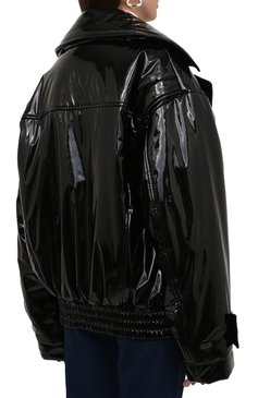 Женская утепленная куртка DOLCE & GABBANA черного цвета, арт. F9K07T/FUSJQ | Фото 4 (Кросс-КТ: Куртка, Утепленный, Пуховик; Рукава: Длинные; Стили: Гламурный; Материал внешний: Синтетический материал; Материал подклада: Синтетический материал; Длина (верхняя одежда): Короткие)