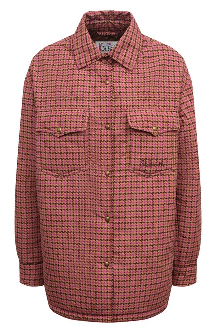 Женская куртка MC2 SAINT BARTH розового цвета, арт. STBW/KIMMY/11112E | Фото 1 (Драгоценные камни: Проставлено; Материал подклада: Синтетический материал; Материал сплава: Проставлено; Рукава: Длинные; Материал внешний: Синтетический материал; Длина (верхняя одежда): До середины бедра)