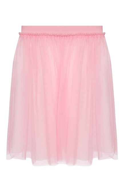 Детская юбка IL GUFO светло-розового цвета, арт. P20GN151H0018/10A-12A | Фото 1 (Материал подклада: Хлопок; Материал внешний: Синтетический материал; Случай: Повседневный, Вечерний)