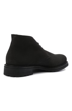 Мужские замшевые ботинки PRADA темно-серого цвета, арт. 2TF031-3D8E-F0308-A000 | Фото 5 (Материал утеплителя: Натуральный мех; Мужское Кросс-КТ: Ботинки-обувь, Дезерты-обувь, зимние ботинки; Подошва: Плоская; Материал внешний: Замша)