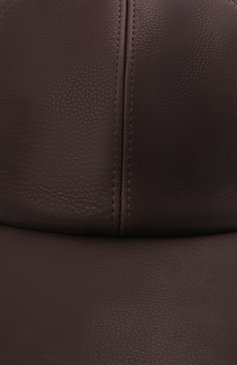 Мужской кожаная бейсболка LORO PIANA темно-коричневого цвета, арт. FAL9246 | Фото 4 (Материал: Натуральная кожа)