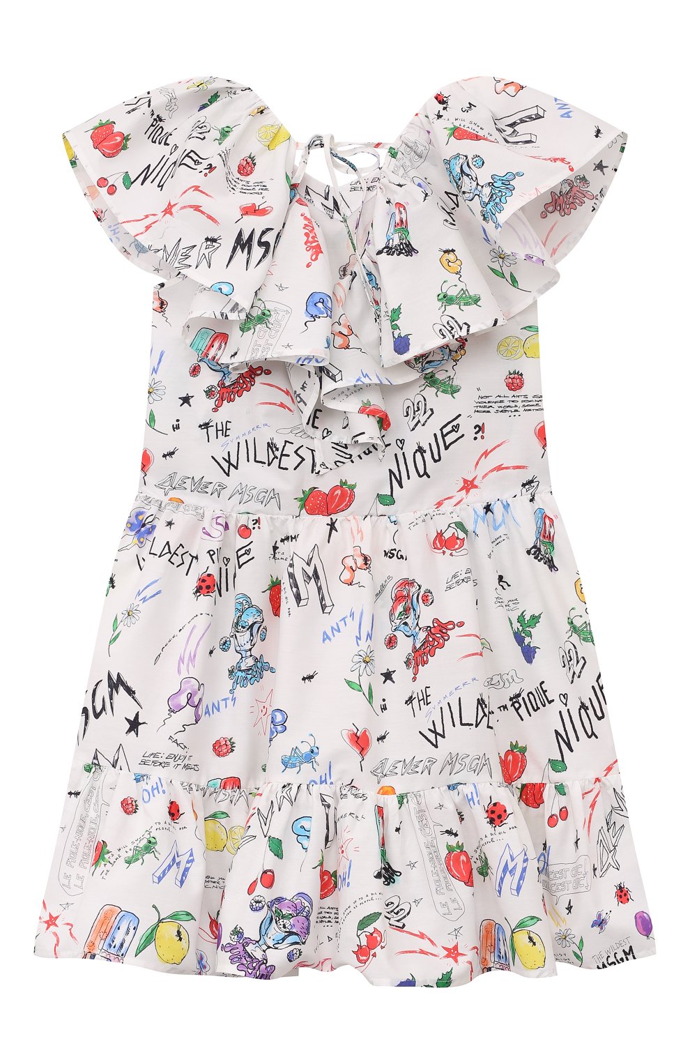 Хлопковое платье MSGM kids  MS029402 Фото 2