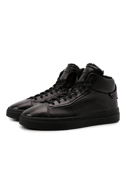 Мужские кожаные кеды SANTONI серого цвета, арт. MBGT21558NE0PG0NG62 | Фото 1 (Материал утеплителя: Натуральный мех; Подошва: Массивная; Материал внешний: Кожа; Региональные ограничения белый список (Axapta Mercury): RU; Стили: Классический; Длина стельки: 27,6, 28, 28,5, 28,9, 24,2, 24,7, 25,1, 25,5, 25,9, 26,4, 26,8, 27,2)