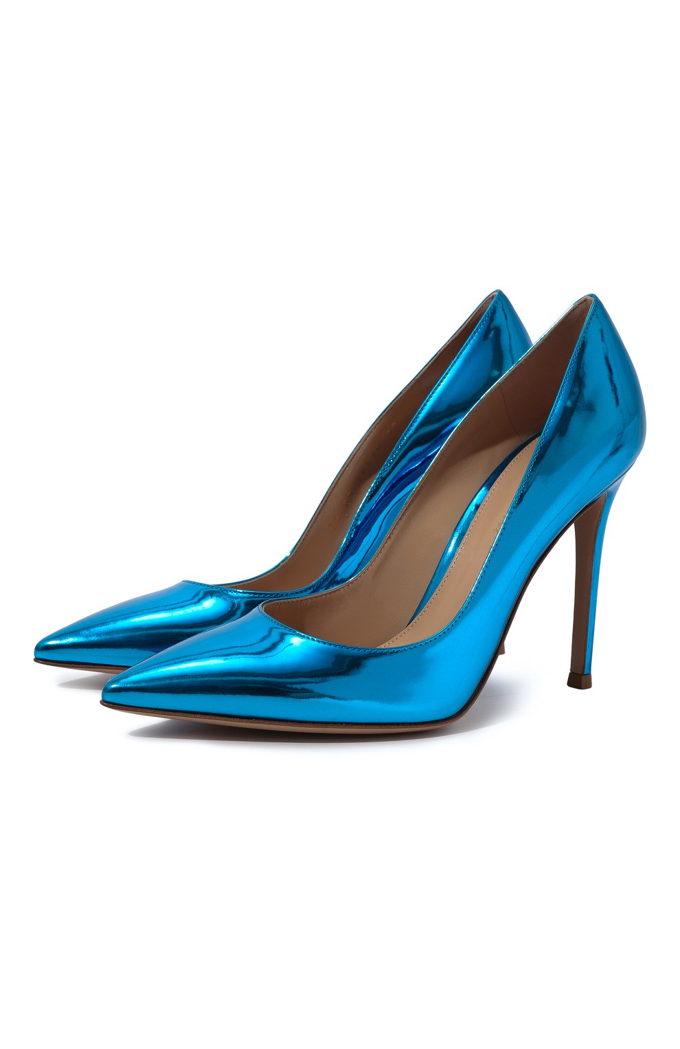 Женские голубые кожаные туфли gianvito 105 GIANVITO ROSSI купить в ...