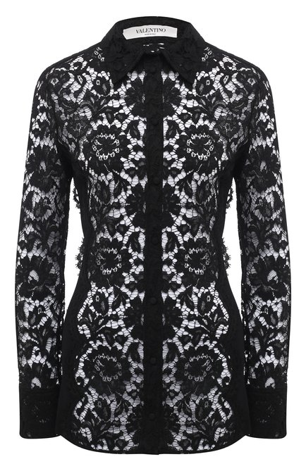 Женская блузка VALENTINO черного цвета по цене 229000 руб., арт. VB3AB1Z51EC | Фото 1