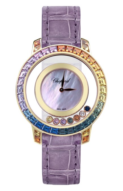 Женские часы rose gold sapphire rainbow CHOPARD бесцветного цвета, арт. 20A002-5901 | Фото 1 (Материал корпуса: Розовое золото; Цвет циферблата: Перламутровый; Механизм: Кварц)