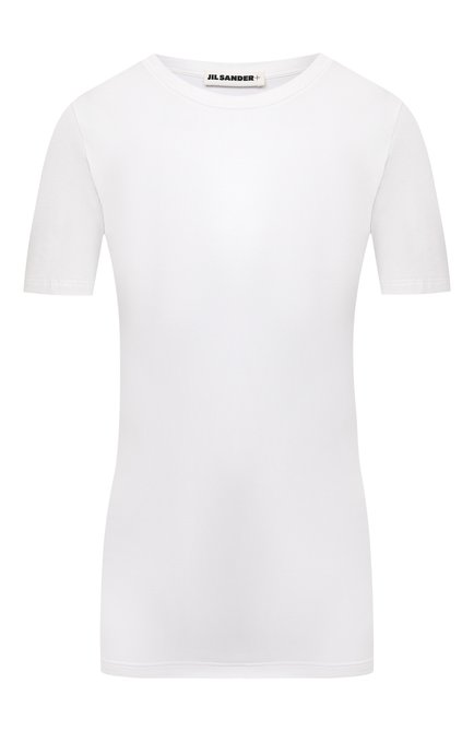 Женская хлопковая футболка JIL SANDER белого цвета, арт. JPPU705502-WU257108 | Фото 1 (Длина (для топов): Стандартные; Материал внешний: Хлопок; Рукава: Короткие; Стили: Минимализм; Принт: Без принта; Женское Кросс-КТ: Футболка-одежда)
