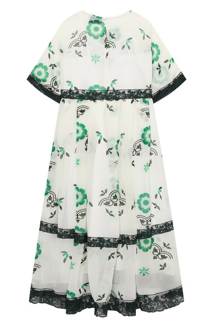 Детское платье из вискозы ERMANNO SCERVINO зеленого цвета, арт. ESFAB014 GAS01 WS007/M-XL | Фото 2 (Материал внешний: Вискоза; Материал подклада: Хлопок; Рукава: Длинные; Девочки Кросс-КТ: Платье-одежда; Случай: Повседневный; Региональные ограничения белый список (Axapta Mercury): RU; Ростовка одежда: 13 - 15 лет | 158 см, 12 лет | 152 см, 16 лет | 164 см)